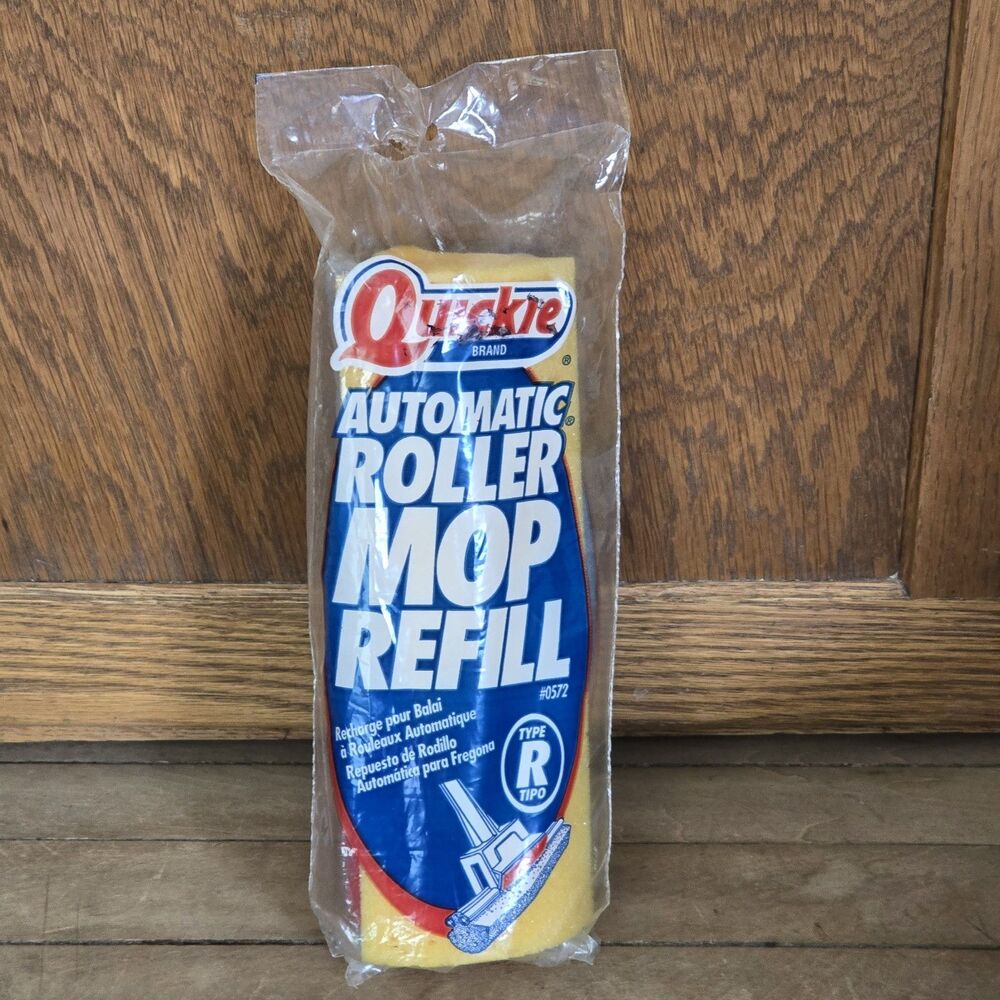 Automatic #0572 Roller Mop Refill by Quickie Type R “Recharge Poor Balai” VTG !